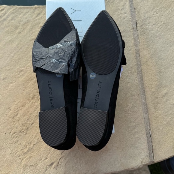 Sole Society SO-Kamber Black Suede Flats with Ruffle Detail size 9 - Picture 9 of 13